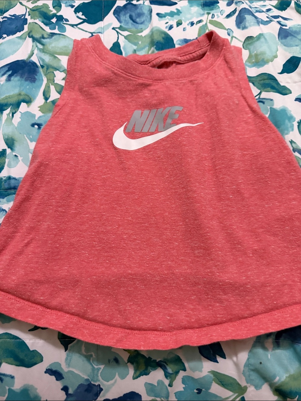 Nike Girls Coral Pink Tank Top with White Swoosh